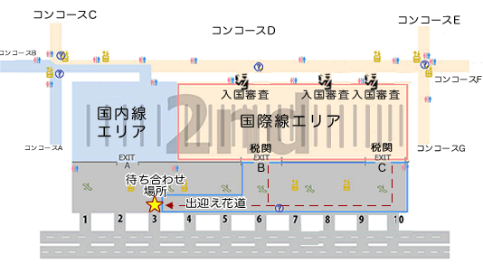 空港待ち合わせ場所案内図